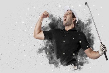 Golf oyuncu duman bir patlama dışarı geliyor