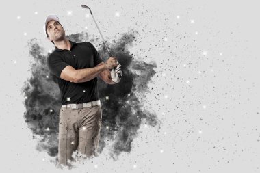 Golf oyuncu duman bir patlama dışarı geliyor
