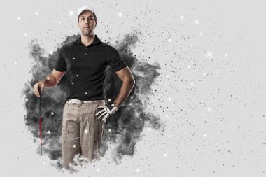 Golf oyuncu duman bir patlama dışarı geliyor