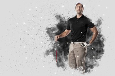 Golf oyuncu duman bir patlama dışarı geliyor