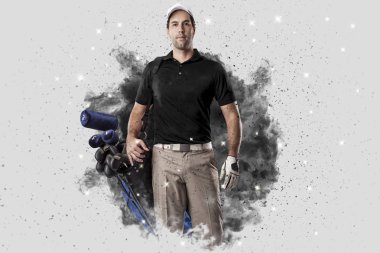 Golf oyuncu duman bir patlama dışarı geliyor