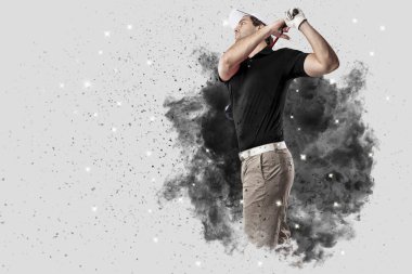 Golf oyuncu duman bir patlama dışarı geliyor