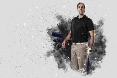 Golf oyuncu duman bir patlama dışarı geliyor