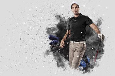 Golf oyuncu duman bir patlama dışarı geliyor