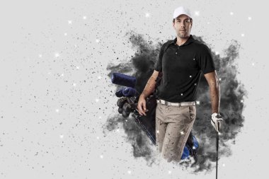 Golf oyuncu duman bir patlama dışarı geliyor