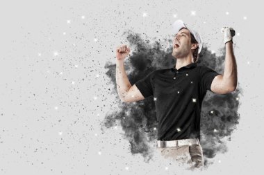 Golf oyuncu duman bir patlama dışarı geliyor