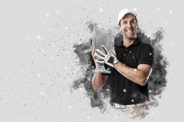 Golf oyuncu duman bir patlama dışarı geliyor