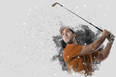 Golf oyuncu duman bir patlama dışarı geliyor