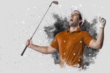 Golf oyuncu duman bir patlama dışarı geliyor