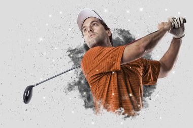 Golf oyuncu duman bir patlama dışarı geliyor
