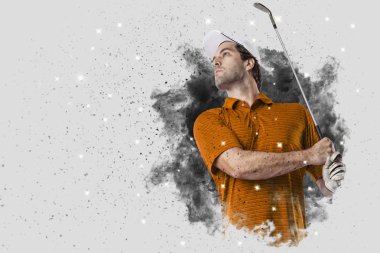Golf oyuncu duman bir patlama dışarı geliyor