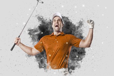 Golf oyuncu duman bir patlama dışarı geliyor