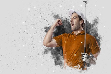 Golf oyuncu duman bir patlama dışarı geliyor