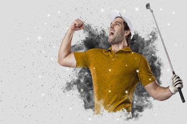 Golf oyuncu duman bir patlama dışarı geliyor