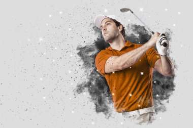 Golf oyuncu duman bir patlama dışarı geliyor