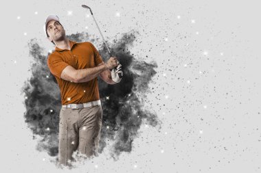 Golf oyuncu duman bir patlama dışarı geliyor