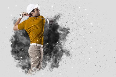 Golf oyuncu duman bir patlama dışarı geliyor