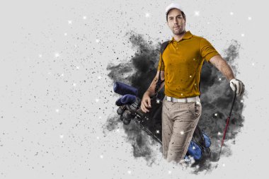 Golf oyuncu duman bir patlama dışarı geliyor