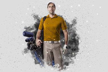 Golf oyuncu duman bir patlama dışarı geliyor