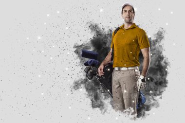Golf oyuncu duman bir patlama dışarı geliyor