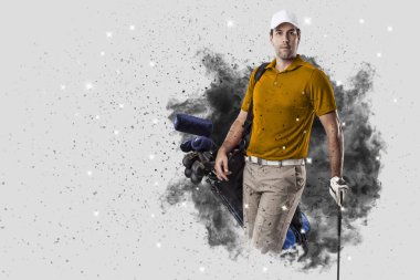 Golf oyuncu duman bir patlama dışarı geliyor