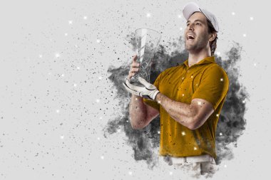 Golf oyuncu duman bir patlama dışarı geliyor