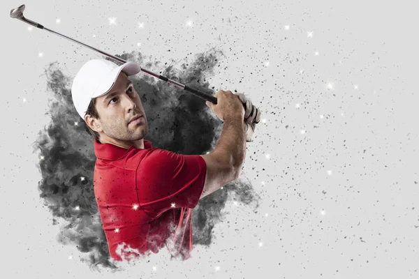 Golf oyuncu duman bir patlama dışarı geliyor