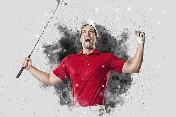 Golf oyuncu duman bir patlama dışarı geliyor