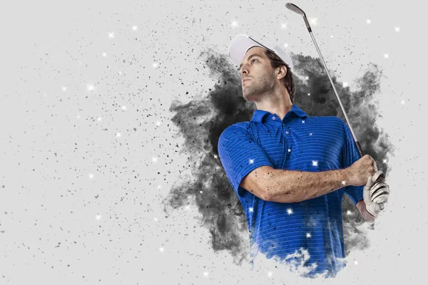 Golf oyuncu duman bir patlama dışarı geliyor