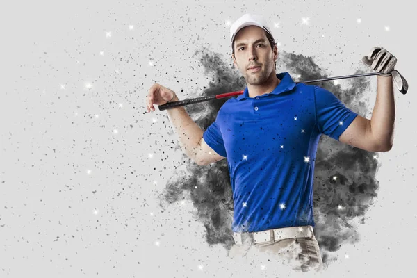 Golf oyuncu duman bir patlama dışarı geliyor