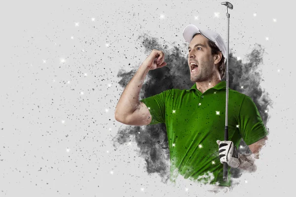 Golf oyuncu duman bir patlama dışarı geliyor