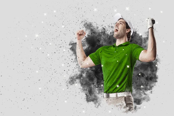 Golf oyuncu duman bir patlama dışarı geliyor