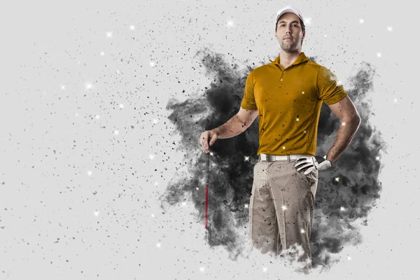 Golf oyuncu duman bir patlama dışarı geliyor