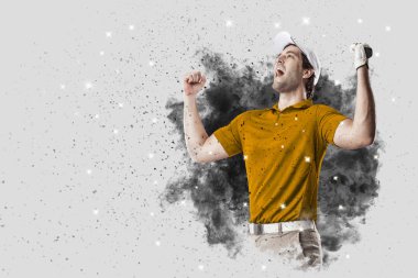 Golf oyuncu duman bir patlama dışarı geliyor