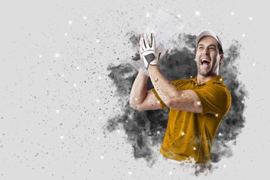 Golf oyuncu duman bir patlama dışarı geliyor