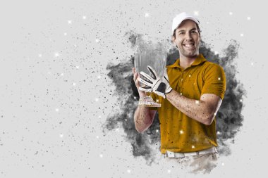 Golf oyuncu duman bir patlama dışarı geliyor