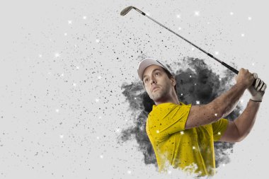Golf oyuncu duman bir patlama dışarı geliyor