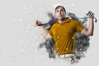 Golf oyuncu duman bir patlama dışarı geliyor