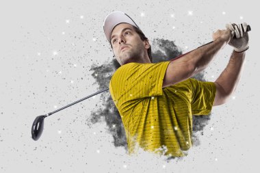 Golf oyuncu duman bir patlama dışarı geliyor