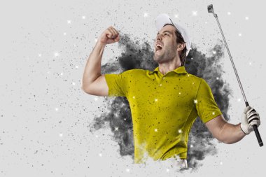 Golf oyuncu duman bir patlama dışarı geliyor