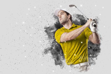 Golf oyuncu duman bir patlama dışarı geliyor