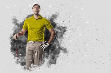 Golf oyuncu duman bir patlama dışarı geliyor