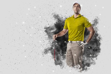 Golf oyuncu duman bir patlama dışarı geliyor