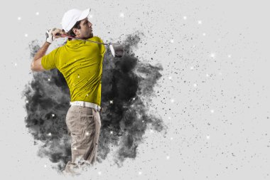 Golf oyuncu duman bir patlama dışarı geliyor