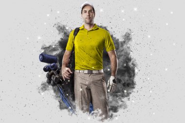 Golf oyuncu duman bir patlama dışarı geliyor