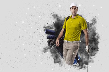 Golf oyuncu duman bir patlama dışarı geliyor