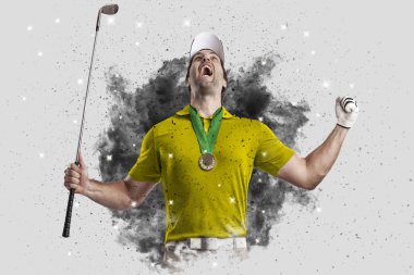 Golf oyuncu duman bir patlama dışarı geliyor