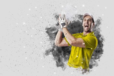 Golf oyuncu duman bir patlama dışarı geliyor