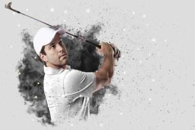 Golf oyuncu duman bir patlama dışarı geliyor