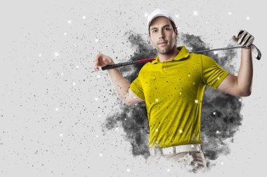 Golf oyuncu duman bir patlama dışarı geliyor